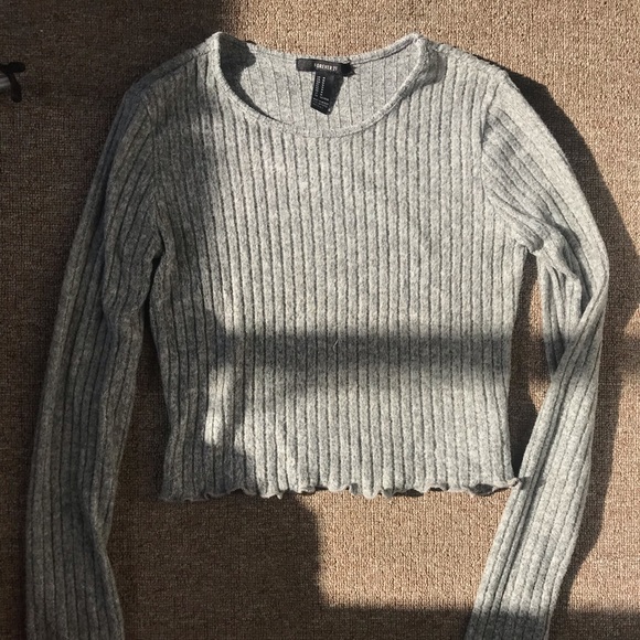 F21 Ribbed cropped long sleeve - Picture 1 of 5